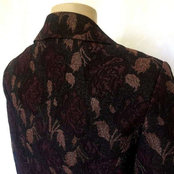 Karen Millen Blazer Jacket Textured Floral Rose 12 - Picture 4 of 8
